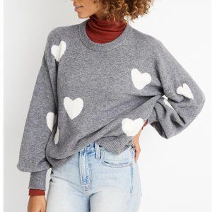 Madewell Heart Dot Balloon-Sleeve Pullover Sweater